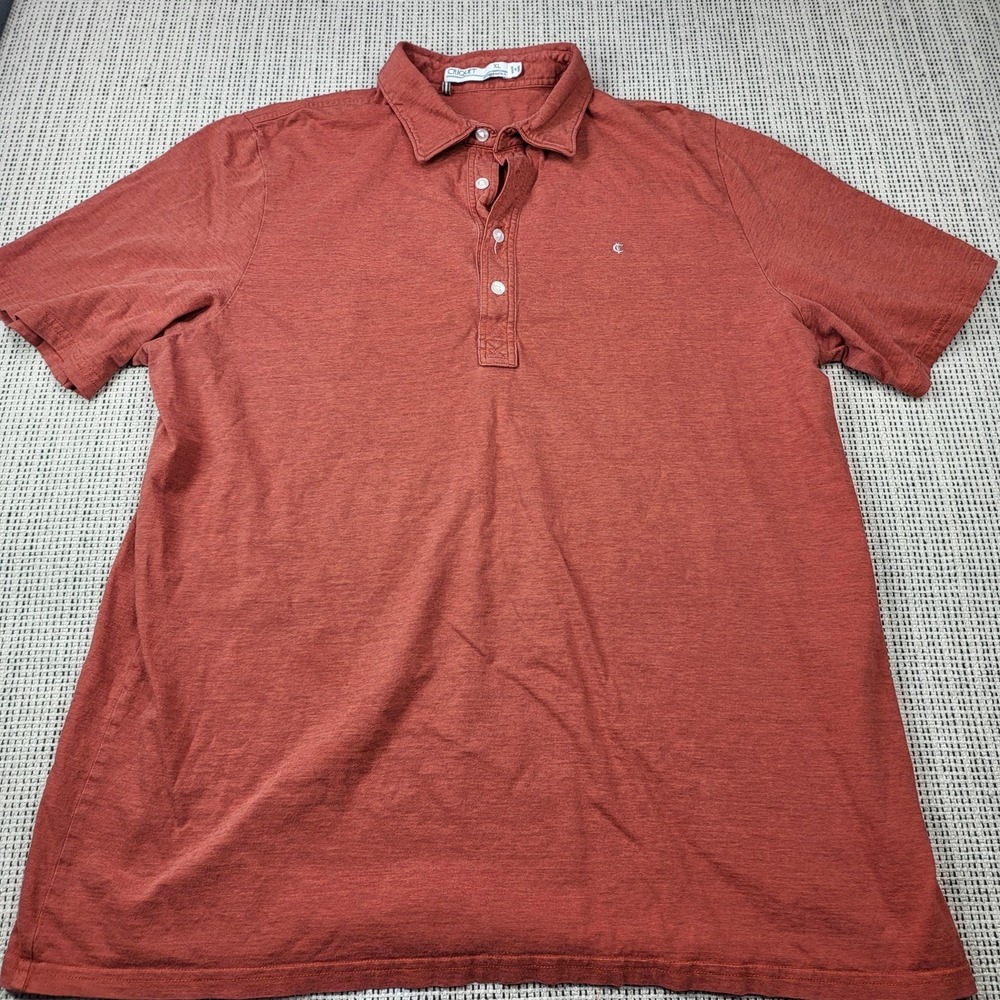 Criquet Polo Shirt Mens XL‎ Red Slub Jersey Knit Short Sleeve Golf Casual